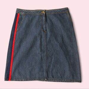Boden Denim A-Line Skirt with Red Trim Detail Size 10R